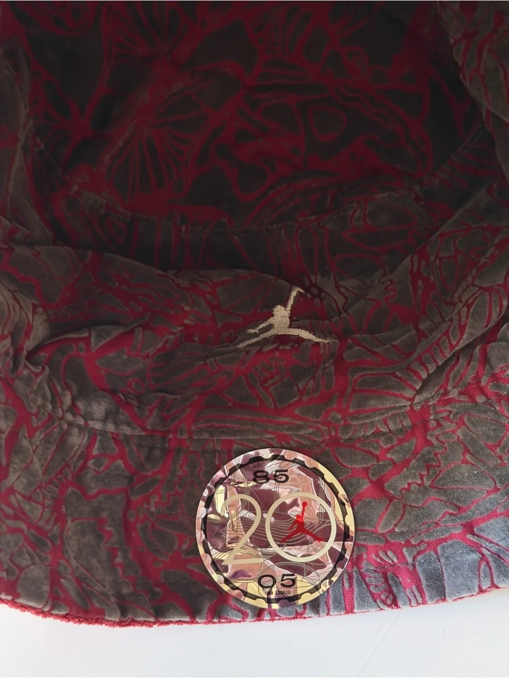 2005 20th Anniversary Jordan Burgundy and Gray Reversible Bucket Hat